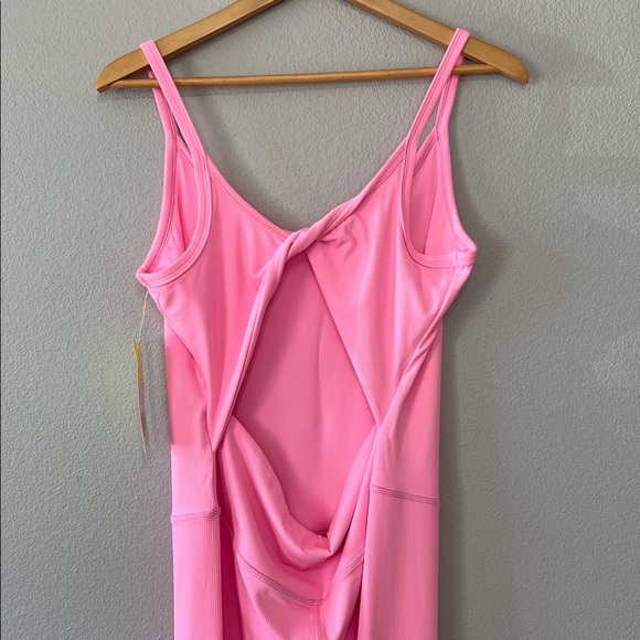Bubblegum Pink Ribbed One-Piece Workout Bodysuit Unitard All In Motion Women 1X - Picture 4 of 5